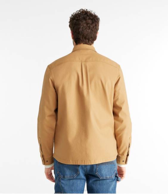 LLBean BeanBuilt Canvas Shirt Jac Men J46J479 Clothing Marsh Brown