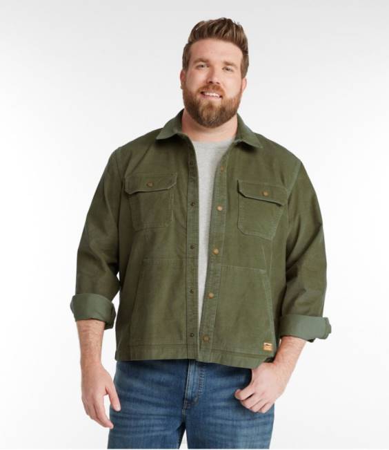 LLBean BeanBuilt Corduroy Shirt Jac Men J46J3036 Clothing Deep Olive