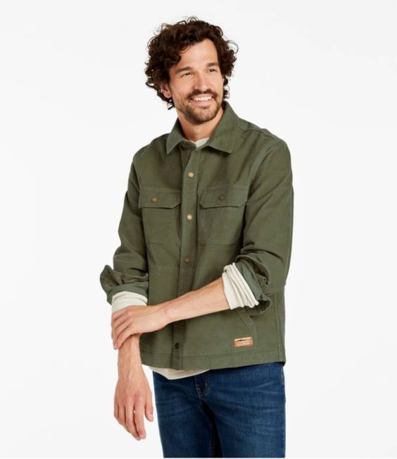 LLBean BeanBuilt Corduroy Shirt Jac Men J46J4664 Clothing Shale Gray