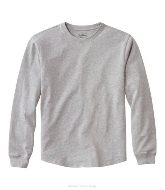 LLBean BeanBuilt Cotton Tee Men J46J6921 Clothing Gray Heather