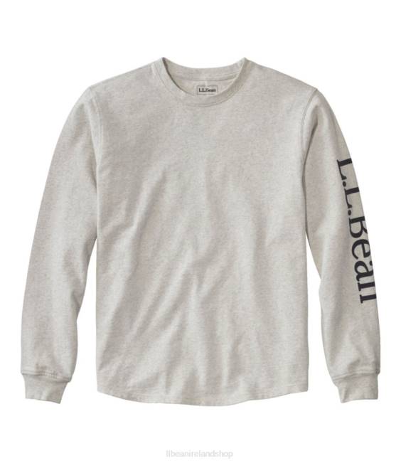 LLBean BeanBuilt Cotton Tees Men J46J164 Clothing Silver Birch Heather/Mountains