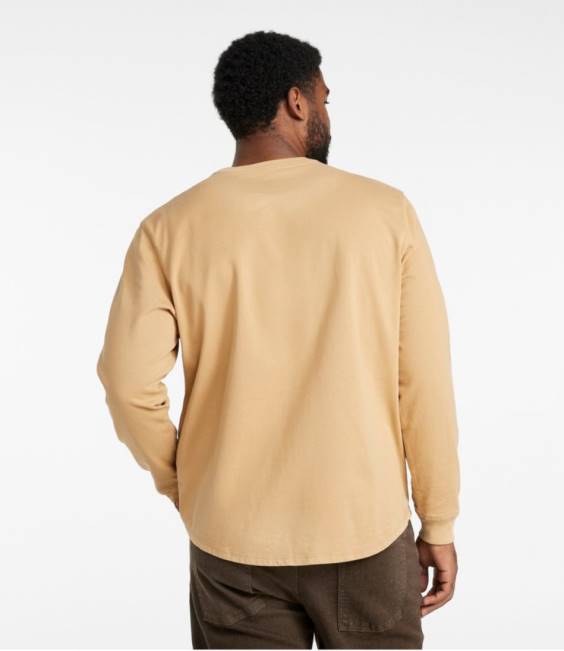 LLBean BeanBuilt Cotton Tees Men J46J164 Clothing Silver Birch Heather/Mountains