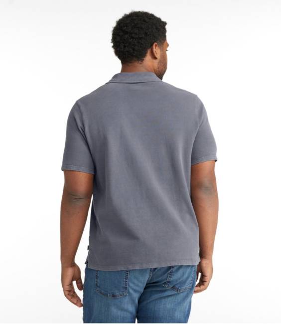 LLBean BeanBuilt Pique Polo Shirt Men J46J6945 Clothing Silver Birch