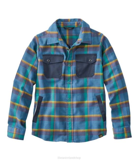 LLBean BeanFlex All-Season Flannel Shirt Kids J46J3021 Clothing Marine Blue