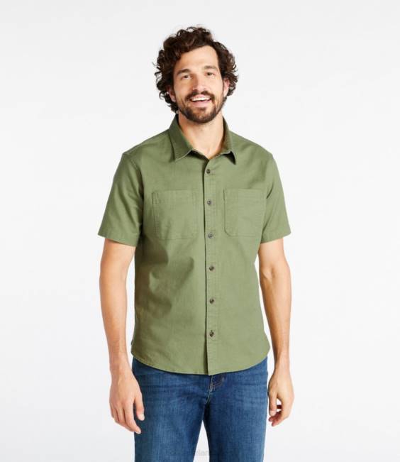 LLBean BeanFlex Twill Shirt Men J46J7184 Clothing Sage