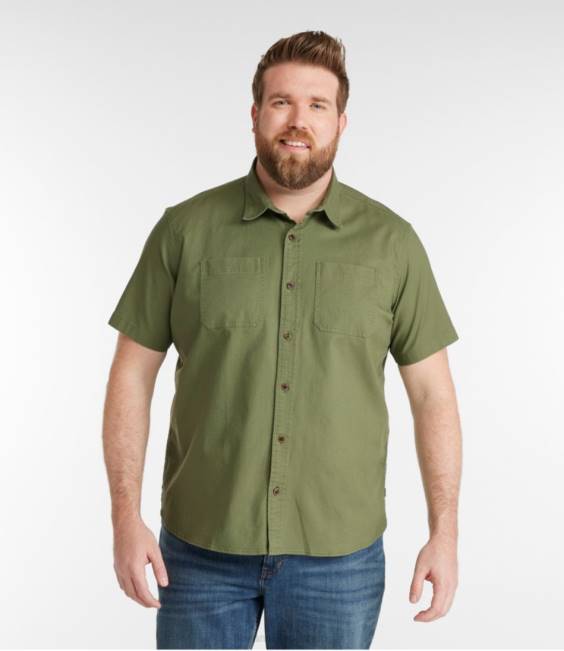 LLBean BeanFlex Twill Shirt Men J46J7291 Clothing Pale Khaki