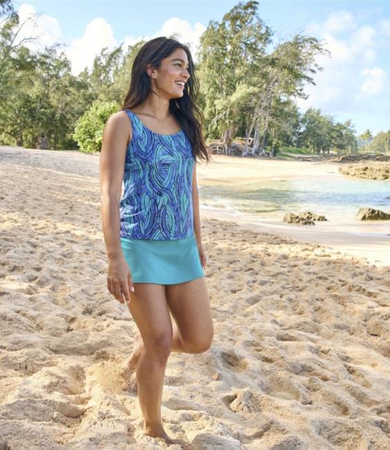 LLBean BeanSport Swimwear Women J46J6488 Clothing Classic Teal Blue