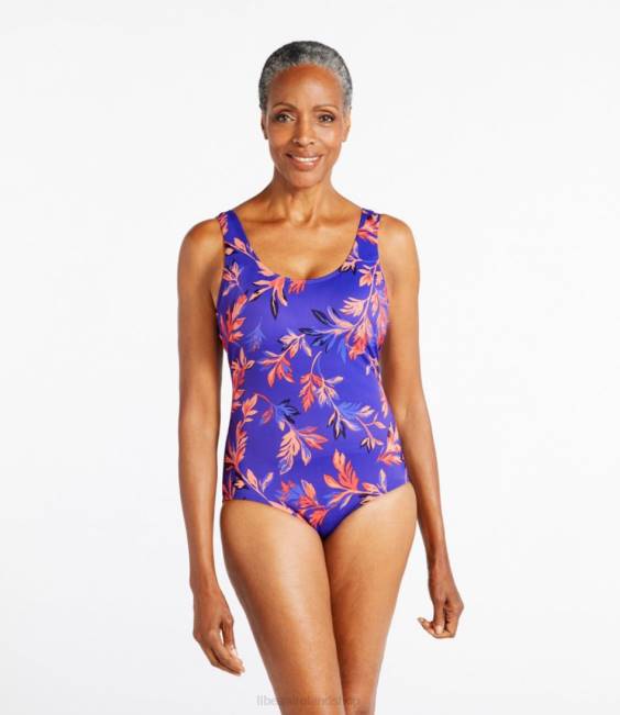 LLBean BeanSport Swimwear Women J46J7182 Clothing Cobalt Botanical