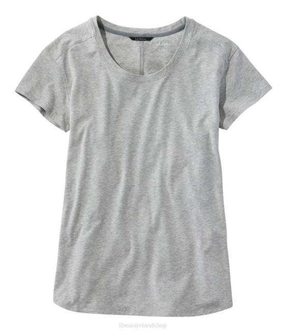 LLBean Beyond Soft Crewneck Tee Women J46J5987 Clothing Light Gray Heather