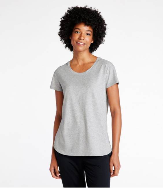 LLBean Beyond Soft Crewneck Tee Women J46J685 Clothing Sea Pine