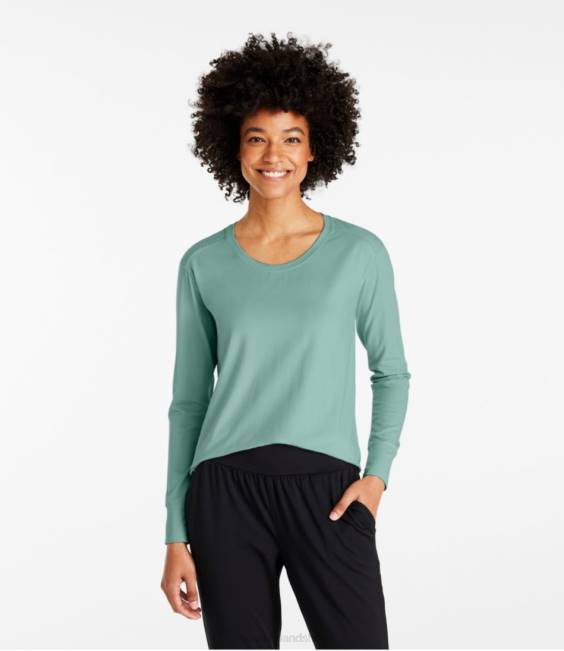 LLBean Beyond Soft Tee Women J46J6950 Clothing Light Gray Heather