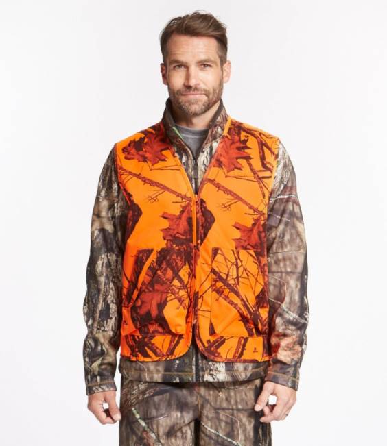 LLBean Big Game Hunting Safety Vest Men J46J2146 Outdoor Equipment Mossy Oak Blaze