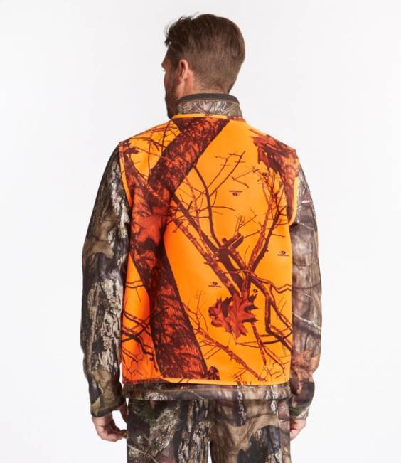 LLBean Big Game Hunting Safety Vest Men J46J2146 Outdoor Equipment Mossy Oak Blaze