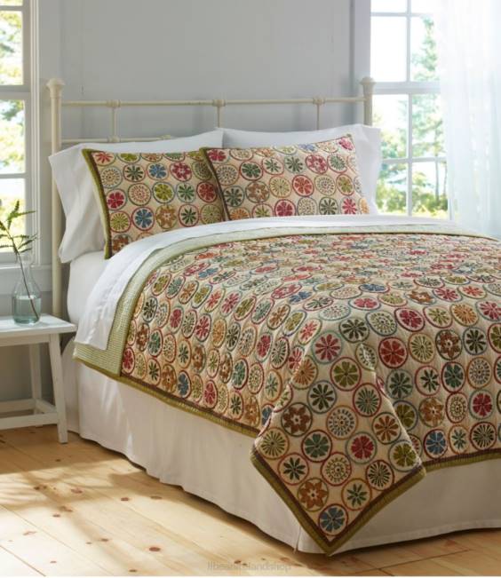 LLBean Blooming Circles Quilt Collection Unisex J46J2476 Bedding Multi Color