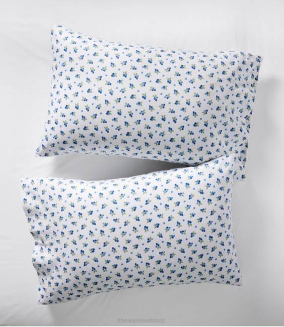 LLBean Blueberry Flannel Sheet Collection Unisex J46J2694 Bedding White