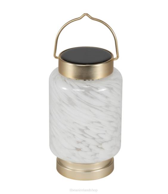 LLBean Boaters Solar Lantern Cylinder Unisex J46J2778 Backyard  Patio White
