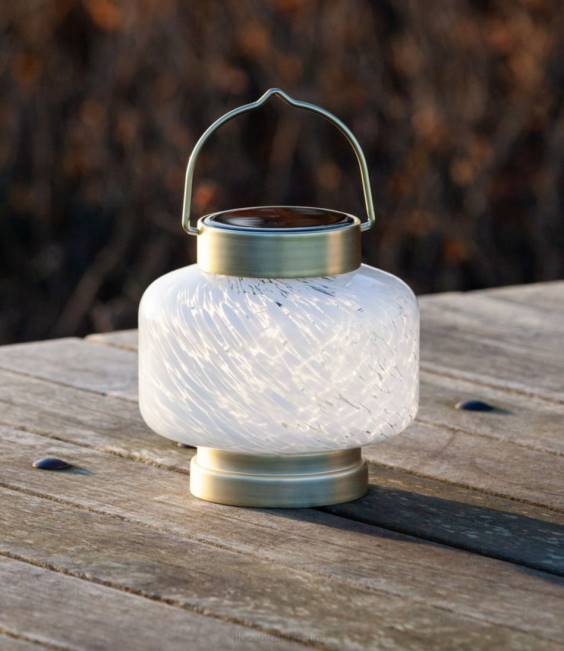 LLBean Boaters Solar Lantern Unisex J46J2768 Backyard  Patio White