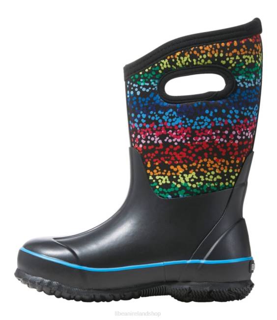 LLBean Bogs Classic Rainbow Dots Boots Kids J46J1208 Footwear Rainbow Dots Black Multi