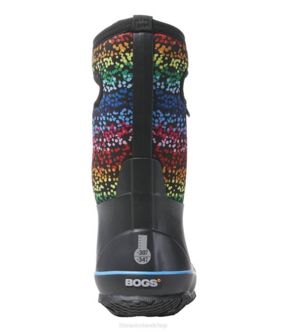 LLBean Bogs Classic Rainbow Dots Boots Kids J46J1208 Footwear Rainbow Dots Black Multi