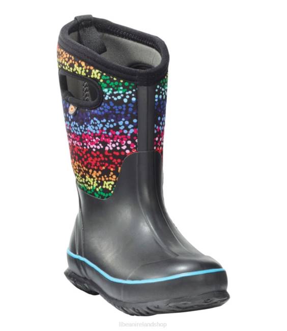 LLBean Bogs Classic Rainbow Dots Boots Kids J46J1208 Footwear Rainbow Dots Black Multi
