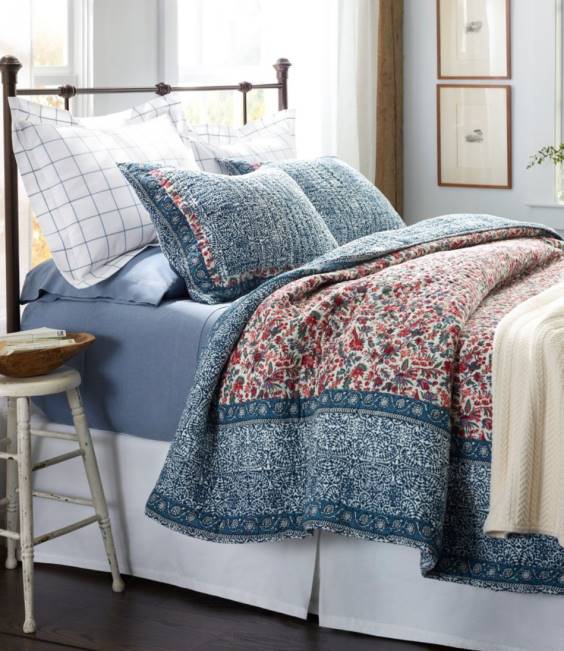 LLBean Border Floral Quilt Collection Unisex J46J2468 Bedding Multi