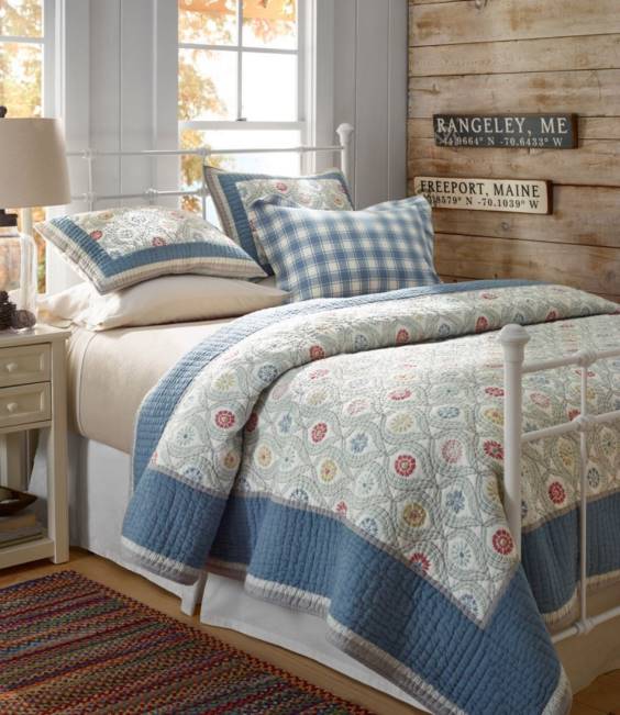 LLBean Botanical Border Quilt Collection Unisex J46J2472 Bedding Multi