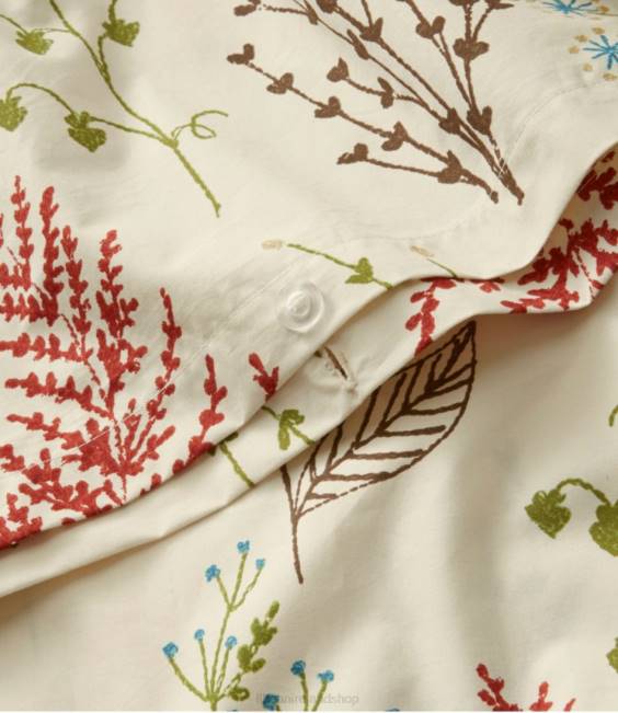LLBean Botanical Floral Percale Comforter Cover Collection Unisex J46J2485 Bedding Botanical Floral Blue