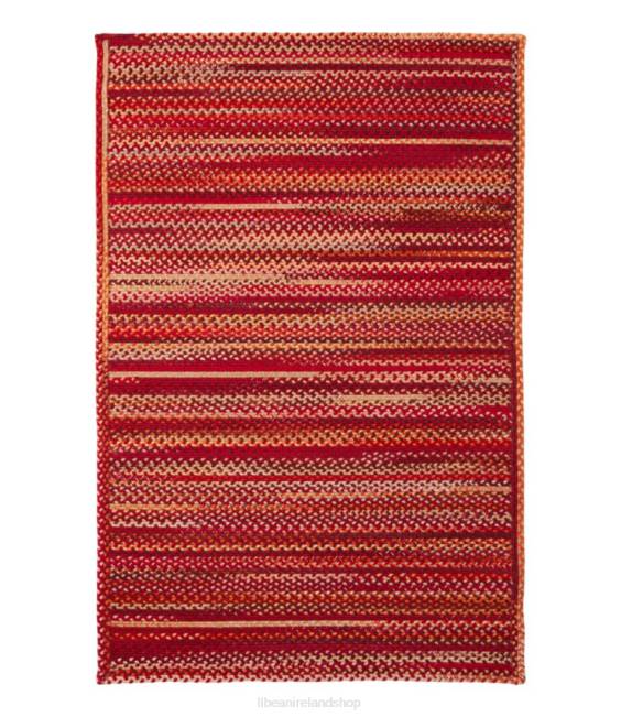 LLBean Braided Wool Rug Horizontal Braid Unisex J46J6854 Home Goods Red/Straw Multi