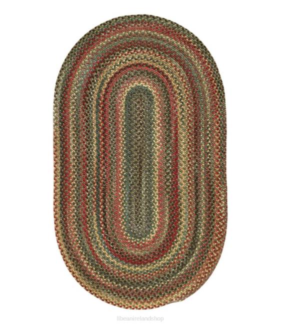 LLBean Braided Wool Rug Oval Unisex J46J4337 Home Goods Rose/Moss
