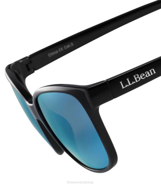 LLBean Camden With Hydroglare Polarized Sunglasses Unisex J46J1622 Outdoor Accessories Shiny Black/Smoke with Blue Mirror