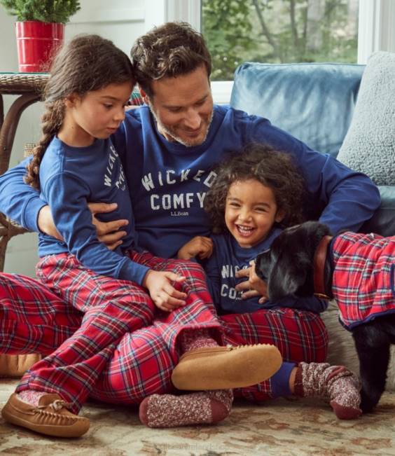 LLBean Camp PJ Set Men J46J4927 Clothing Classic Navy/Enjoy the Outdoors