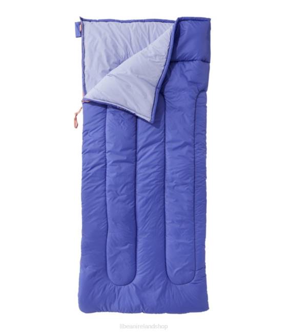 LLBean Camp Sleeping Bag Cotton-Blend-Lined 40 degree Fahrenheit Unisex J46J3891 Outdoor Equipment Periwinkle Sky