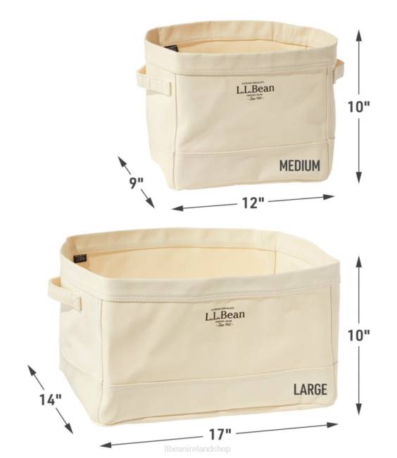 LLBean Canvas Storage Tote Rectangular Unisex J46J4330 Home Decor Natural/Frost Gray