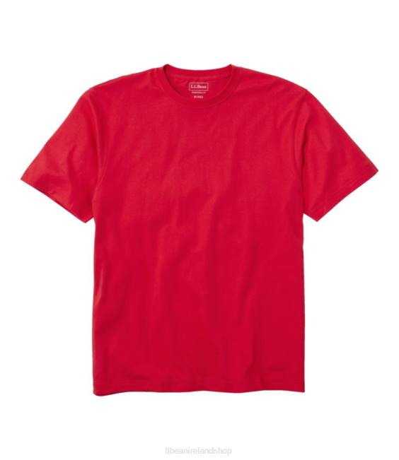 LLBean Carefree Unshrinkable Tee Men J46J15 Clothing Dark Breton Red