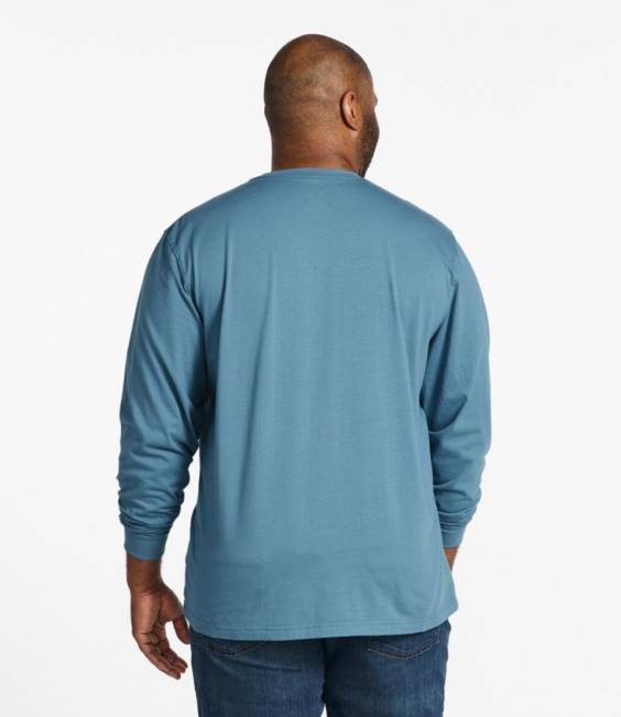 LLBean Carefree Unshrinkable Tee Men J46J4624 Clothing Sea Aqua