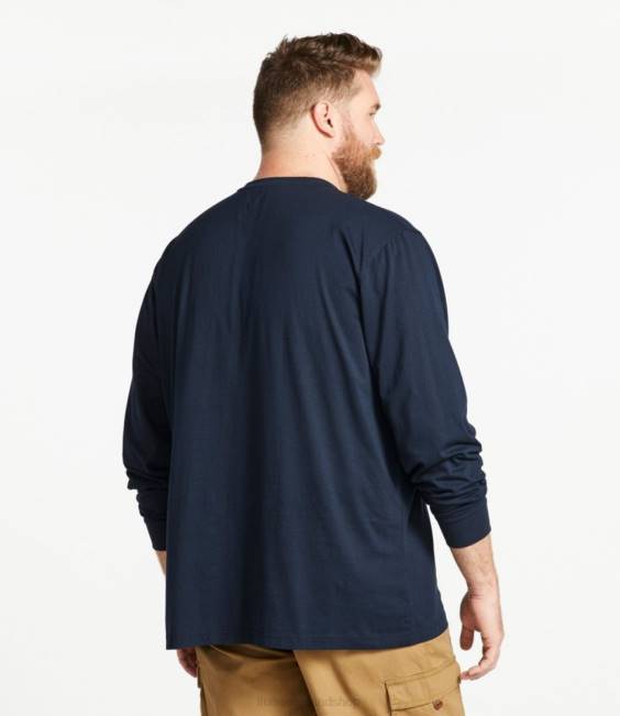 LLBean Carefree Unshrinkable Tee Men J46J4651 Clothing Sea Aqua