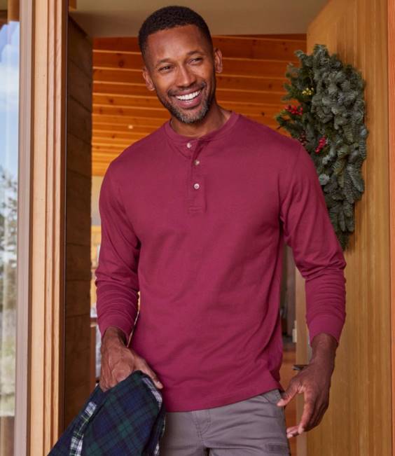 LLBean Carefree Unshrinkable Tee Men J46J4651 Clothing Sea Aqua