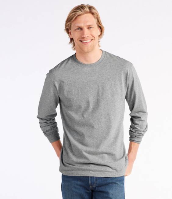 LLBean Carefree Unshrinkable Tee Men J46J5697 Clothing Warm Gold