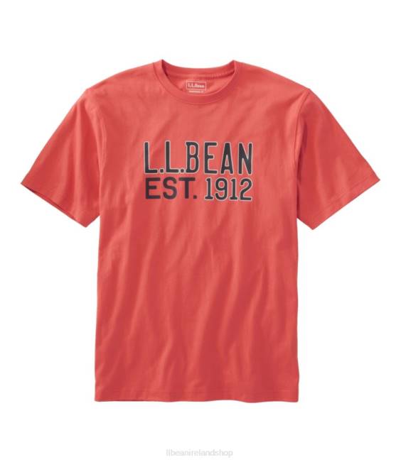 LLBean Carefree Unshrinkable Tee Men J46J5760 Clothing Sunlit Coral