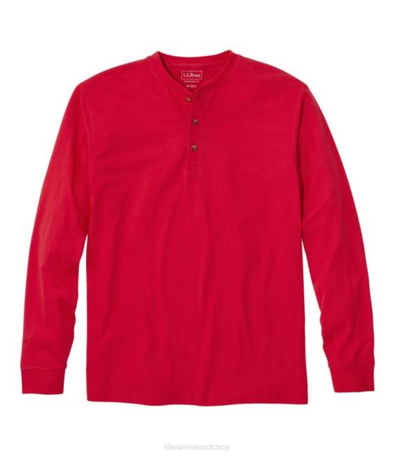 LLBean Carefree Unshrinkable Tee Men J46J92 Clothing Dark Breton Red