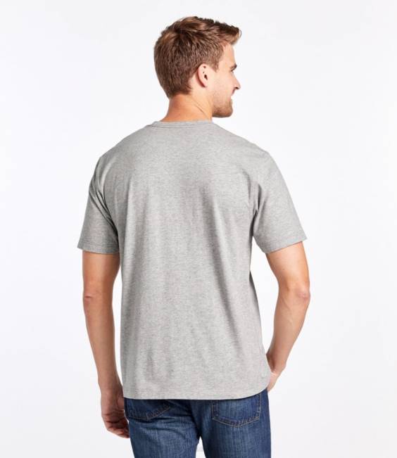 LLBean Carefree Unshrinkable Tee with Pocket Men J46J6884 Clothing Black