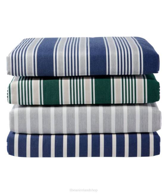 LLBean Casco Bay Adirondack Chair Seat Cushion Stripe Unisex J46J2618 Backyard  Patio Navy/Gray Multi
