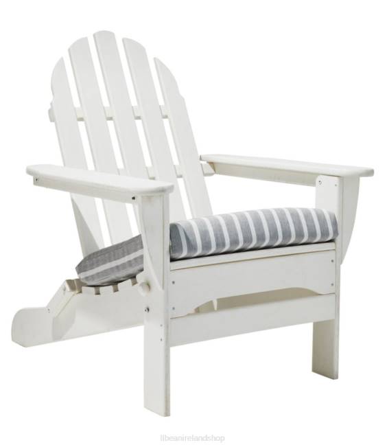 LLBean Casco Bay Adirondack Chair Seat Cushion Stripe Unisex J46J4423 Backyard  Patio Gray/White