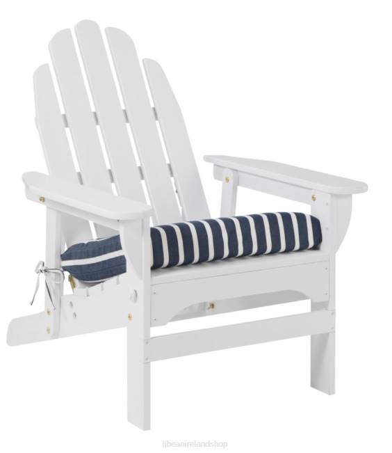 LLBean Casco Bay Adirondack Chair Seat Cushion Stripe Unisex J46J6340 Backyard  Patio Navy/Natural