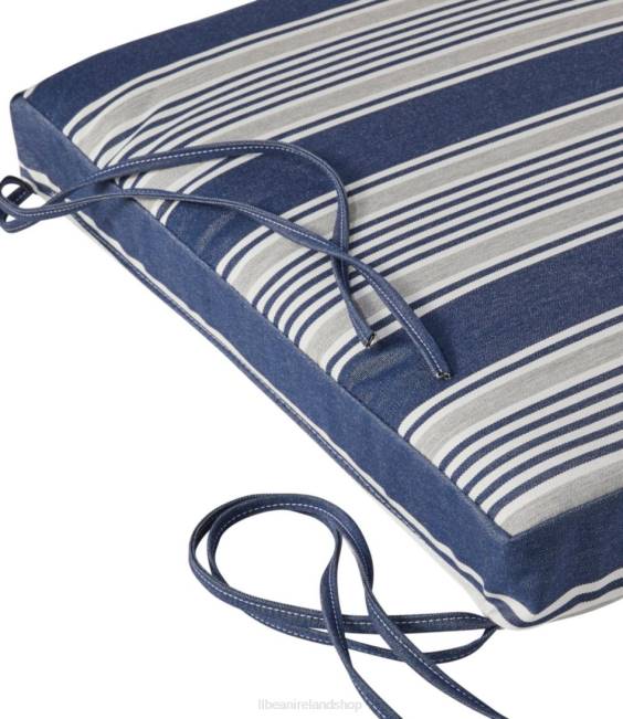 LLBean Casco Bay Adirondack Chair Seat Cushion Stripe Unisex J46J6340 Backyard  Patio Navy/Natural