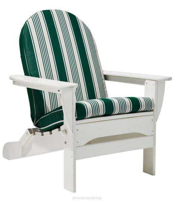 LLBean Casco Bay Adirondack Chair Seat and Back Cushion Stripe Unisex J46J4410 Backyard  Patio Green/Sand Multi
