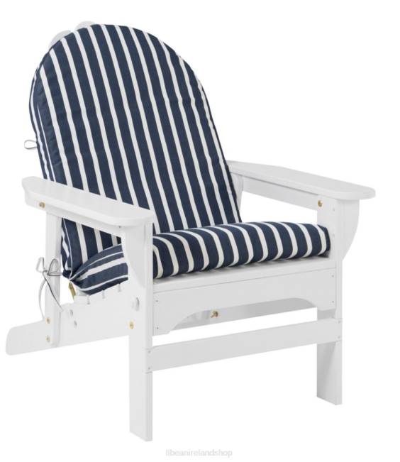 LLBean Casco Bay Adirondack Chair Seat and Back Cushion Stripe Unisex J46J5567 Backyard  Patio Navy/Natural