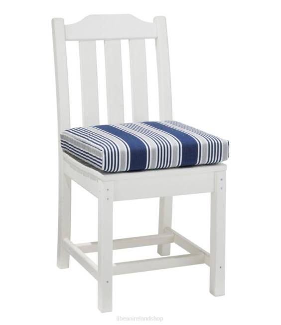 LLBean Casco Bay Cushion for All-Weather Armless/Folding Chair Stripe Unisex J46J2643 Backyard  Patio Navy/Gray Multi