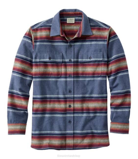 LLBean Chamois Shirt Men J46J3059 Clothing Rangeley Blue Multi