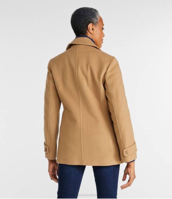 LLBean Classic Lambswool Peacoat Women J46J3651 Outerwear Light Gray Heather